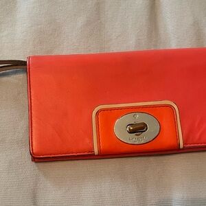 Kate Spade Orange Clutch with Accent